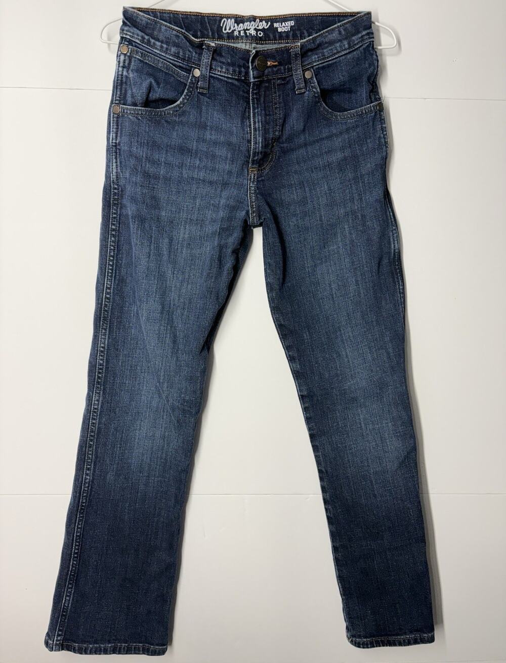 Wrangler Retro Relaxed Boot Girls Jeans Size 14 Regular Dark Wash Stretch Denim